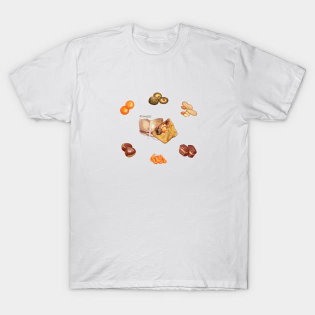 Taiwanese Food Illustration - Zongzi (Dragon Boat Festival) 台灣食物插畫 - 粽子 (端午節美食) T-Shirt by Rose Chiu Food Illustration